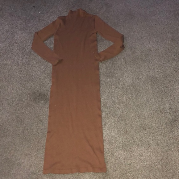 Extremely long brown body con dress￼ - Picture 4 of 4
